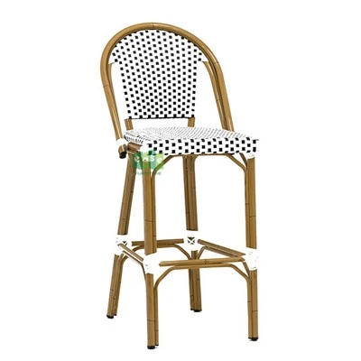 Aluminium Bistro Rattan udendørs barstole