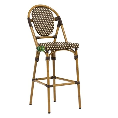 Udendørs barstole i parisisk rattan i aluminium